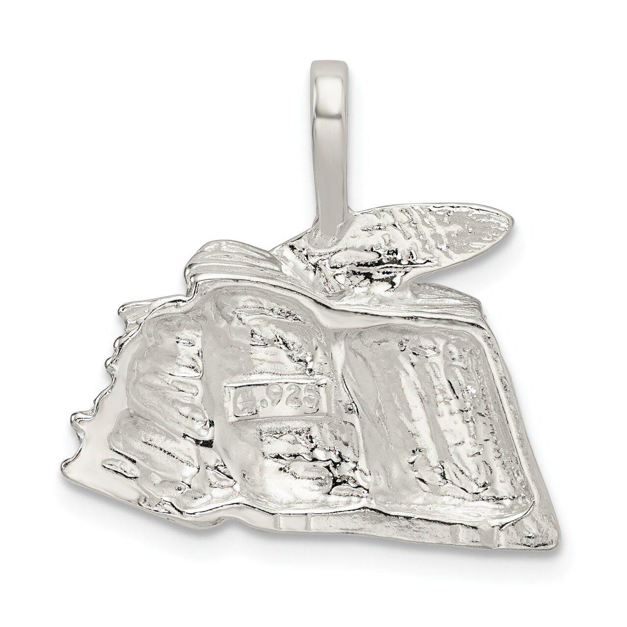 Sterling Silver Books with Quill Charm Pendant Jewelry 22mm x 22mm